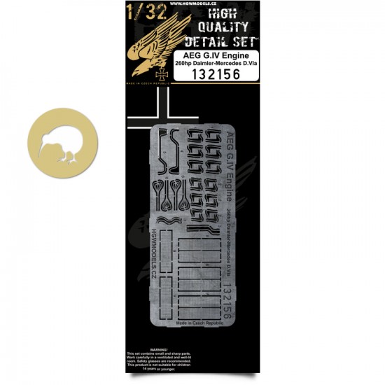 1/32 AEG G.IV Engine 260hp Daimler-Mercedes D.Vla Detail Set for Wingnut Wings kit