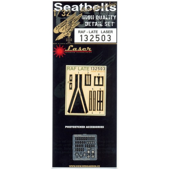 1/32 RAF QS Late Seatbelts (Laser Cut)
