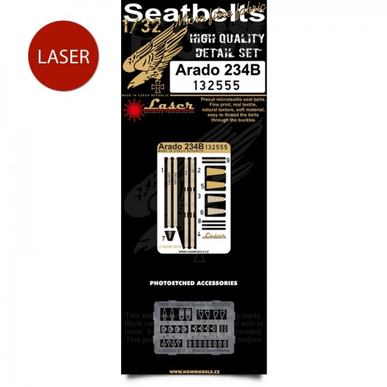 1/32 Arado Ar 234B Seatbelts for Fly kit (Laser Cut) 