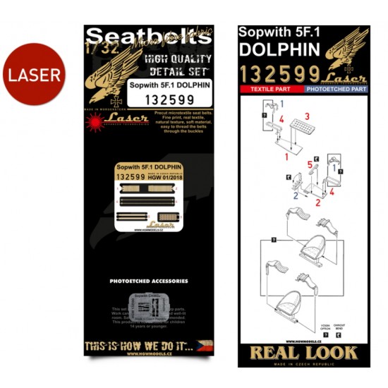 1/32 Sopwith 5F.1 Dolphin Seatbelts (Laser Cut)