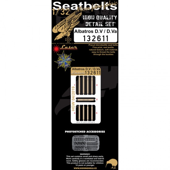 1/32 Albatros D.V / D.Va Seatbelts for Wingnut Wings kits