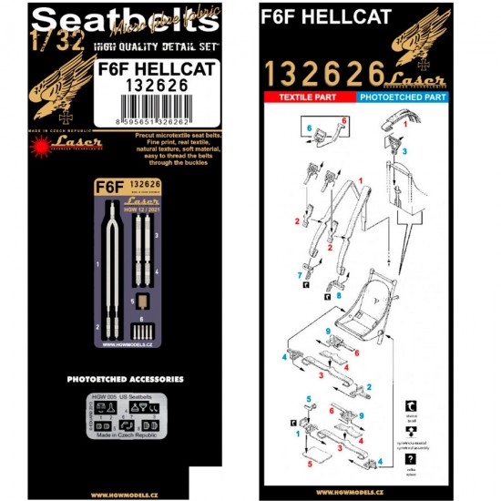 1/32 Grumman F6F Hellcat Seatbelts (Laser)
