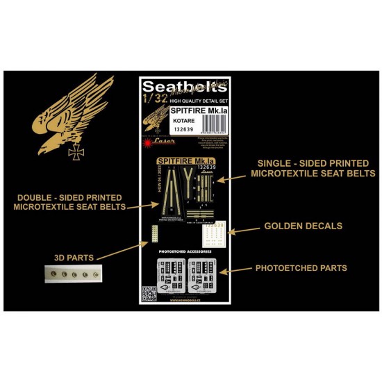 1/32 Spitfire Mk.Ia Seatbelts for Kotare kits