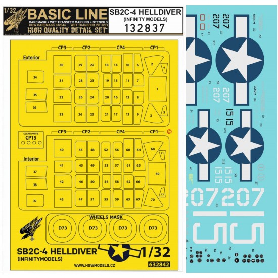 1/32 SB2C-4 Helldiver Masking and Decals for Infinity Models [Basic Line]