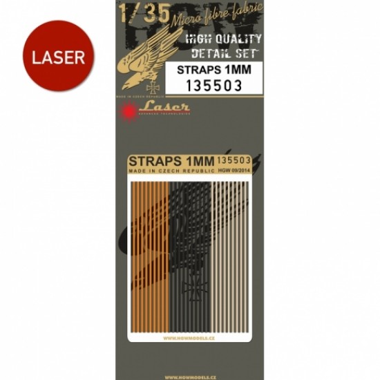 1/35 Straps 1mm Belts w/3 Different Colours (Laser Cut) 