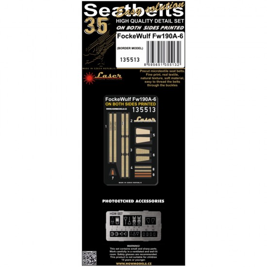 1/35 Fw190A-6 Seatbelts for Border Models