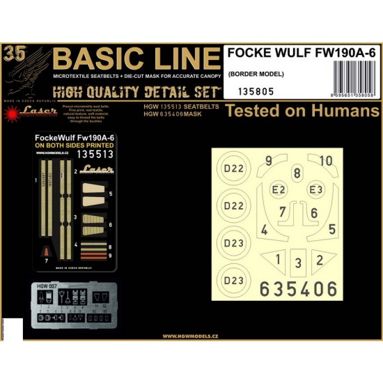 1/35 Focke Wulf Fw190A-6 Seatbelts and Masks for Border Model [Basic Line]