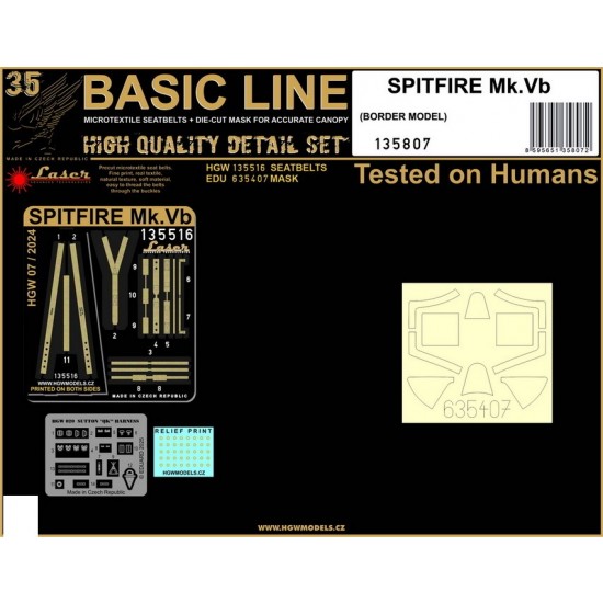 1/35 Spitfire Mk.V Seatbelts and Masks for Border Model [Basic Line]