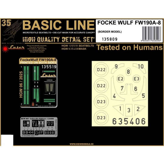 1/35 Focke Wulf Fw190A-8 Seatbelts and Masks for Border Model [Basic Line]