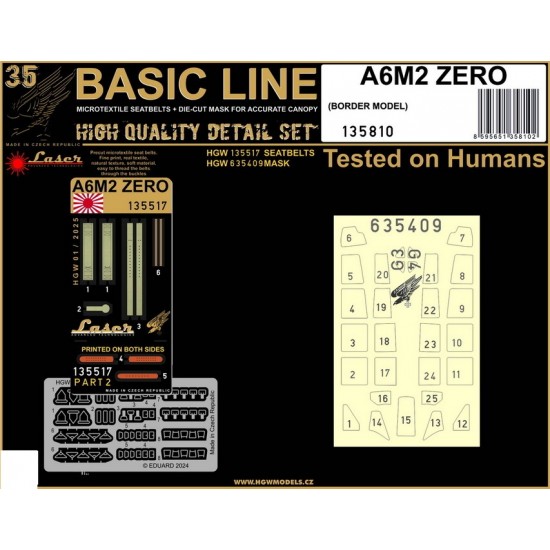 1/35 A6M2 Zero Seatbelts and Masks for Border Model [Basic Line]