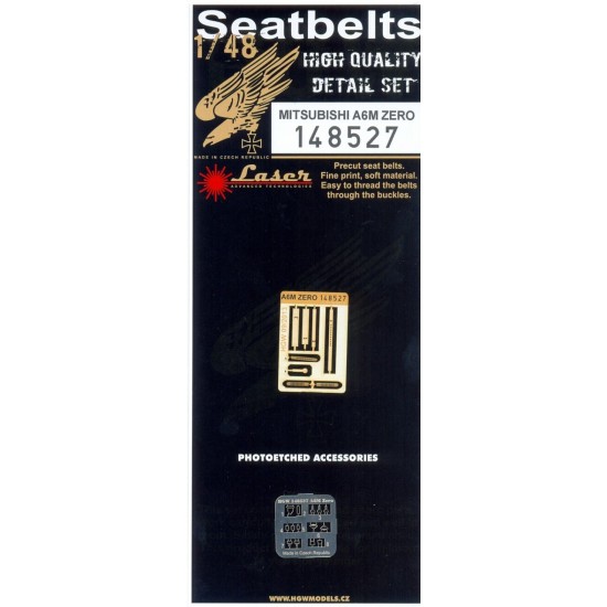 1/48 Mitsubishi A6M Zero Seatbelts (Laser Cut)