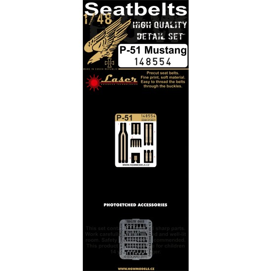 1/48 North American P-51 Mustang Seatbelts (laser-cut)