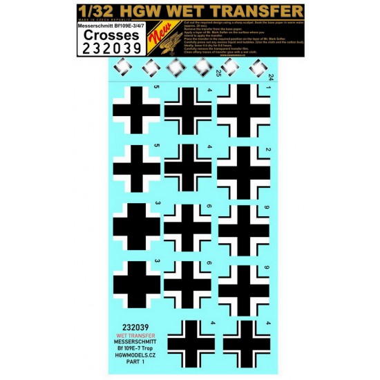 Decals for 1/32 Messerschmitt Bf 109E-3/4/7 Crosses
