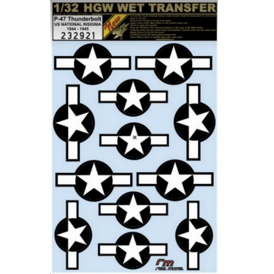 Decals for 1/32 P-47 National Insignia (wet transfers)