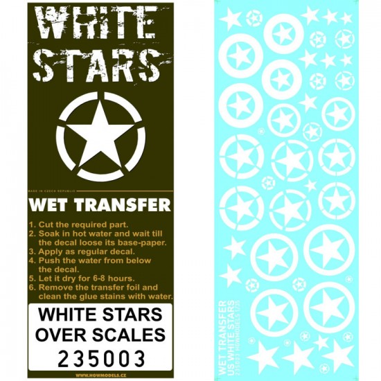 1/35 US White Stars Stencils (water-slide decals)
