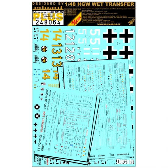 1/48 Bf109 "Afrika" Stencils & Markings for Eduard kits PLUS
