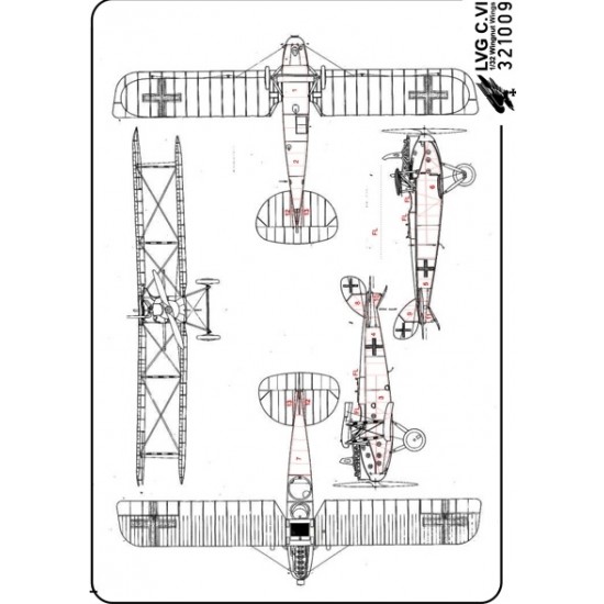 1/32 LVG C.VI Aircraft Positive Nails Set for Wingnut Wings kit