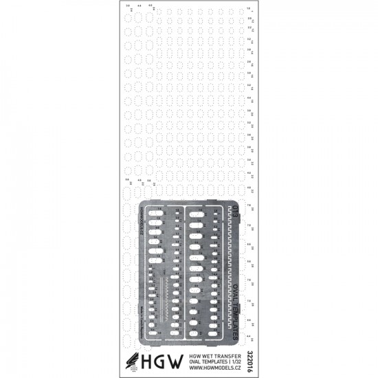1/32 Nickel Silver Oval Templates Plus Positive Rivets