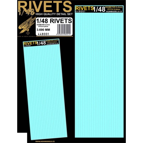 1/48 Positive Rivets Free Lines (diameter 0.2mm, spacing 0.6mm)