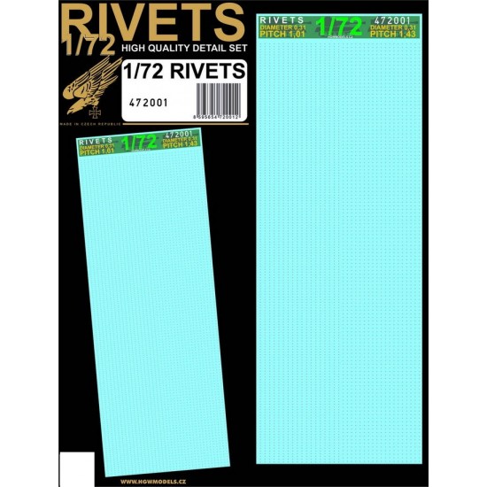 1/72 Positive Rivets Free Lines (diameter 0.31mm, spacing 1.01 / 1.43 mm)