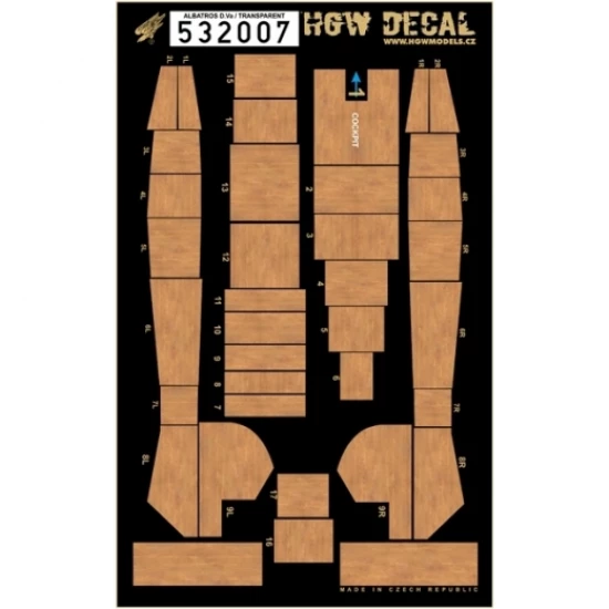 1/32 Albatros D.V/D.Va Transparent Decals-Faded Pine Tree Imitation for Wingnut Wings kit 