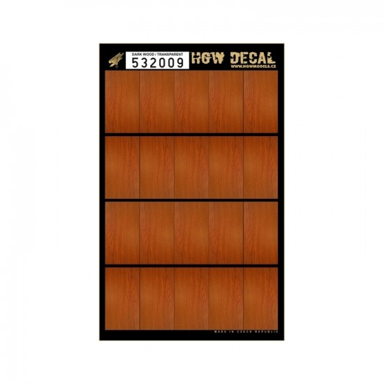 1/32 Dark Wood Grain Transparent Decals (20pcs, A4 Sheet)