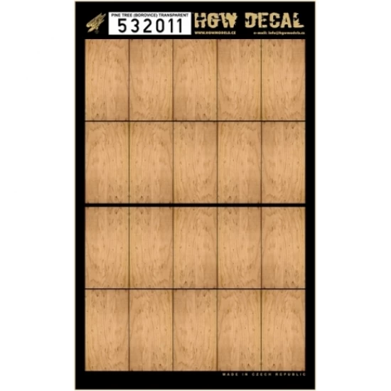 1/32 Pine Tree Wood Grain Transparent Decals (20pcs, A4 Sheet)