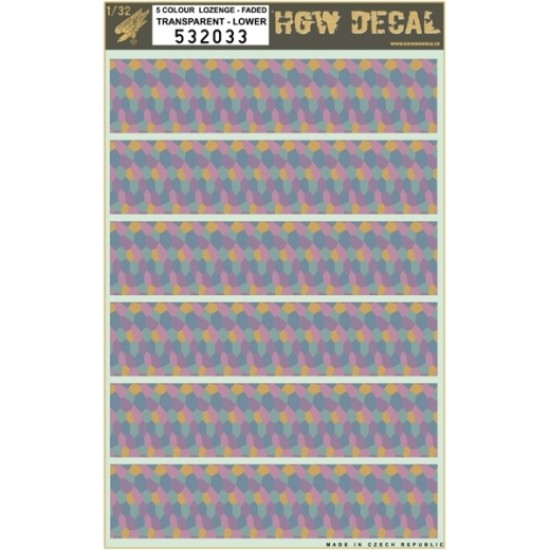 1/32 Transparent Decals for Lozenge 5 Colours (A4 Sheet)
