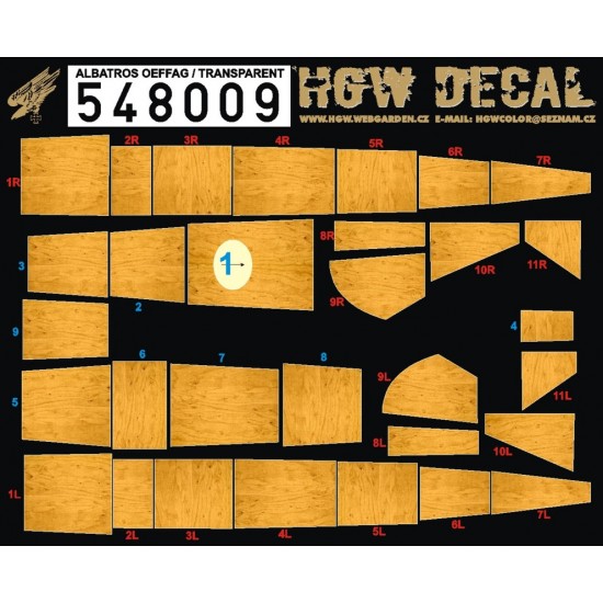 1/48 Albatros D.III OEFFAG Transparent Decals for Eduard kit