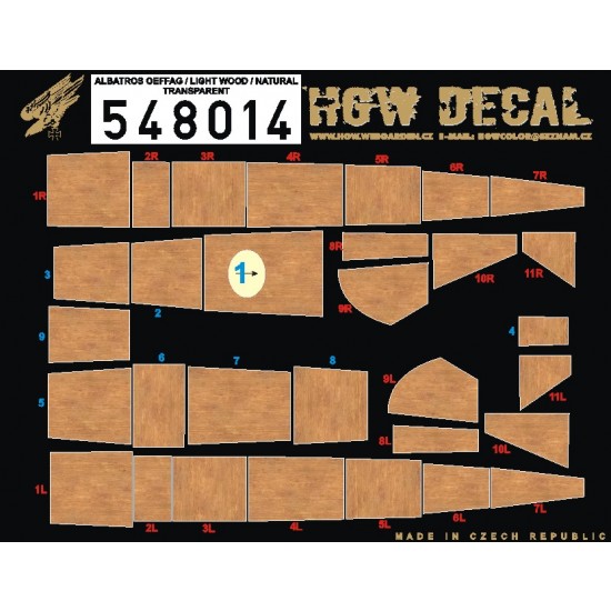 1/48 Albatros D.III OEFFAG Transparent (with faded effect) Decals for Eduard kit