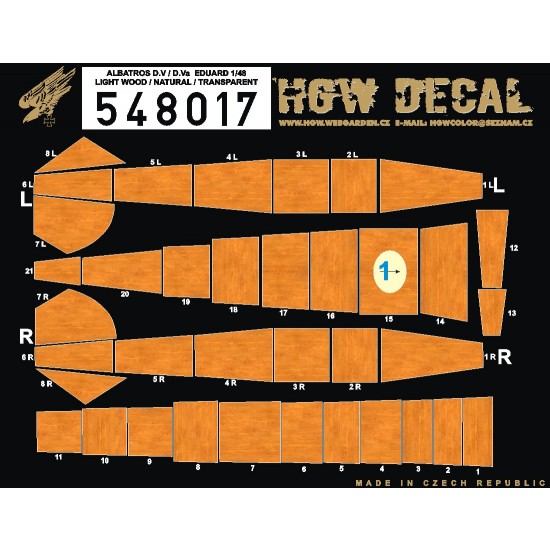 1/48 Albatros D.V/D.VA Transparent Decals for Eduard kit