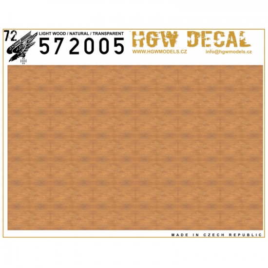 1/72 Light Wood Transparent Decals