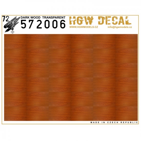 1/72 Dark Wood Transparent Decals
