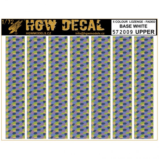 1/72 5 Colour Lozenge Upper - Base White Decals (A5)