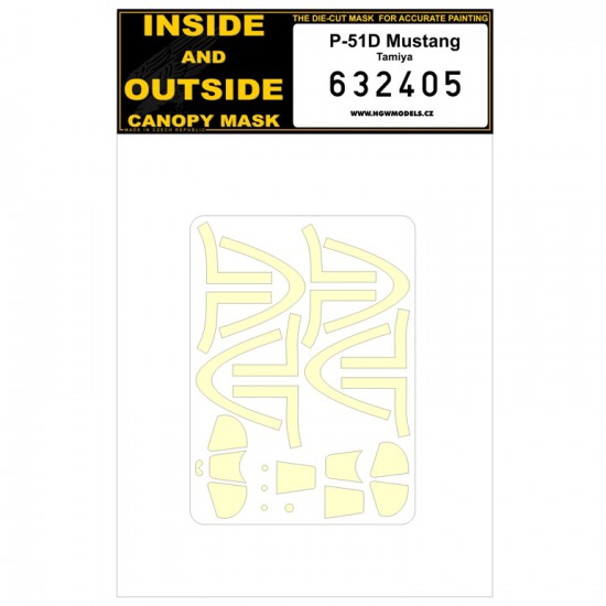 1/32 P-51D Mustang Canopy Paint Masks for Tamiya kits