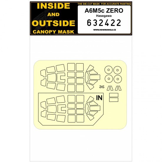 1/32 A6M5c ZERO Inside and Outside Canopy Masks for Hasegwa kits