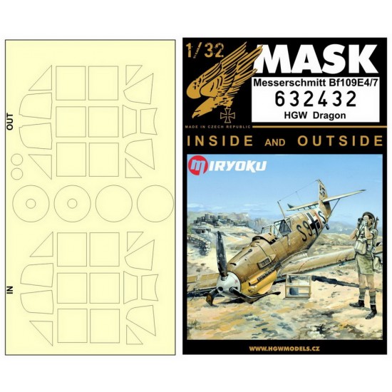 1/32 Messerschmitt Bf 109E-4/7 Paint Masks for HGW/Dragon kits