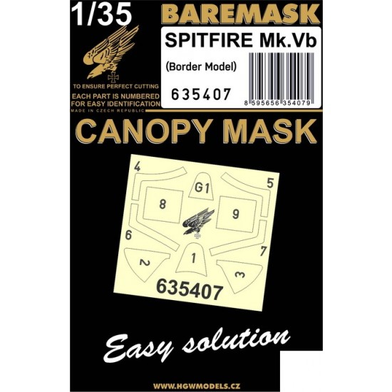 1/35 Spitfire Mk.V Canopy Masks for Border Model