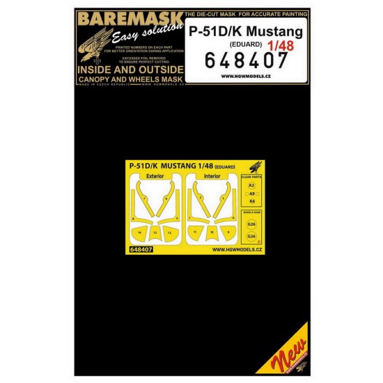 1/48 P-51D/K Mustangl Paint Masking for Eduard kits