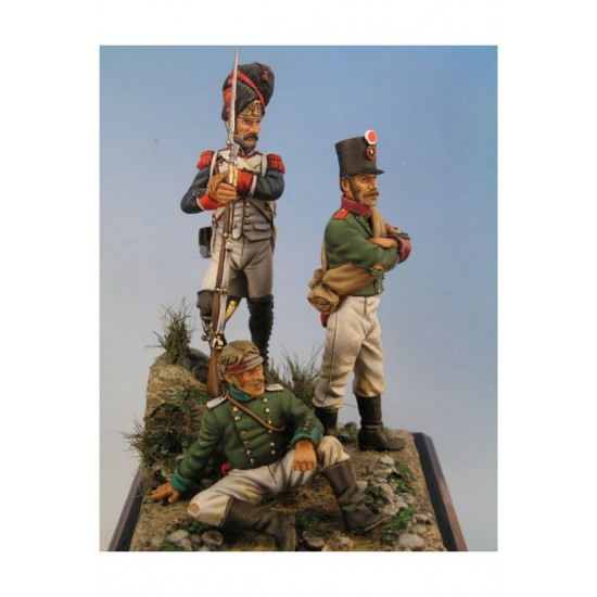 54mm Scale French Grenadier & Russian Prisoners, Battle of Austerlitz 1805
