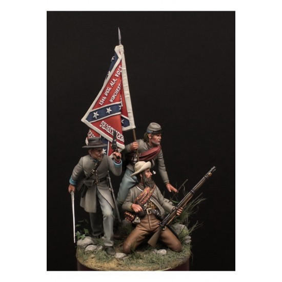 54mm Scale 15th Alabama Volunteers, Little Round Top, Gettysbrug 1863 (3 figures)