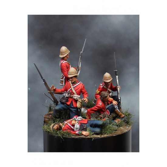 54mm Scale Isandlwana, 1879 (5 Metal Figures, Base In Resin)