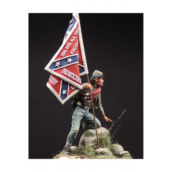 54mm Scale Confederate Stardard Bearer, 15th Alabama Volunteers