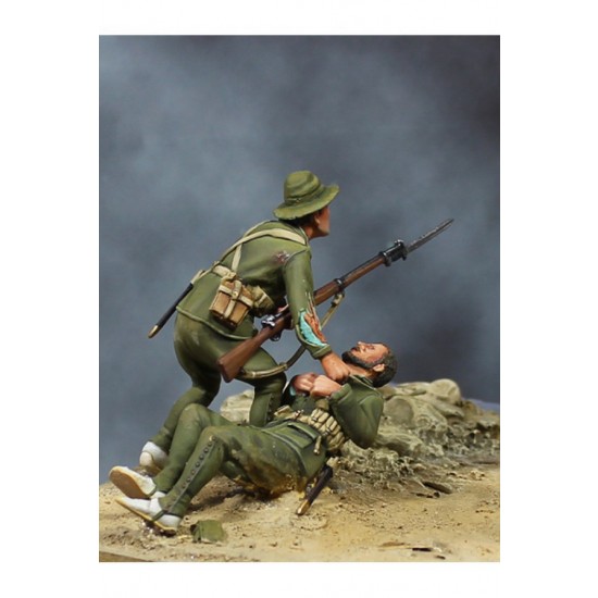 54mm Legionary Carrying Wounded 1921, Africa, Rif War (metal)