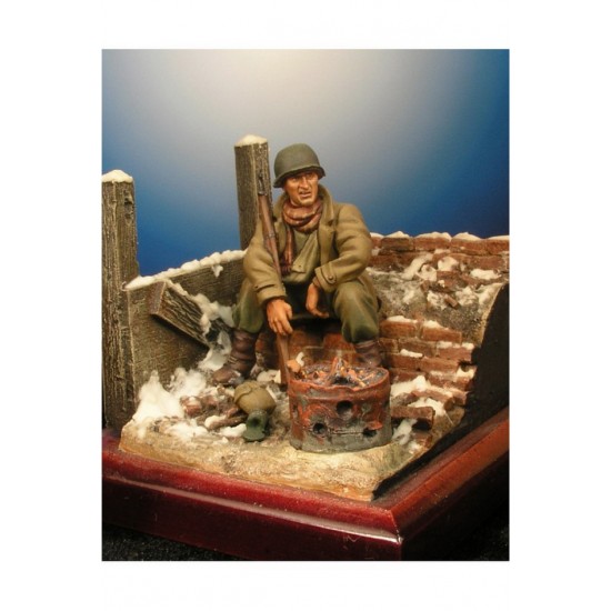 54mm Scale US Infantry, Battle of Bulge in Belgium 1944 (white metal)
