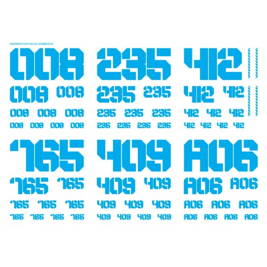 EXP Decal Number 01 Sky Blue 