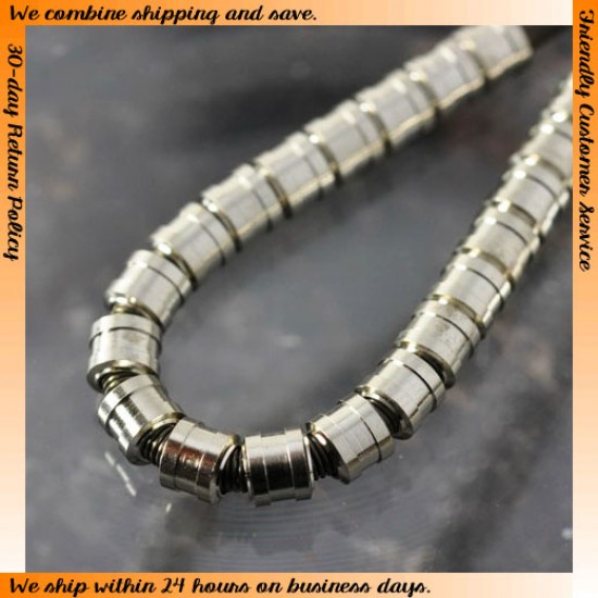 Silver Metal Pipes (Diameter: Outer - 4.0mm, Inner - 2.6mm, Length: 3.5mm) 20pcs