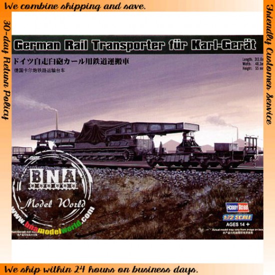 HobbyBoss 1:72 German Rail Transporter for Karl-Geraet HB82906 - De HobbyBoss 1:72 German Rail Transporter for Karl-Geraet HB82906 - De