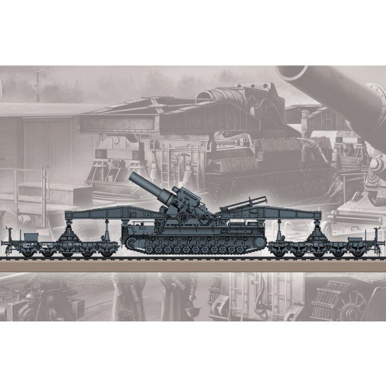 1/72 German KARL-Geraet 040/041 on Railway Transport Carrier