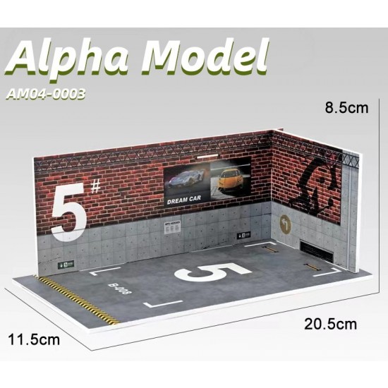1/24 Car Garage Diorama #3 (11.5cm x 20.5cm x 8.5cm)